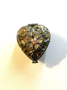 Jay Strong water Enamel And Crystal Flower Trinket Box.